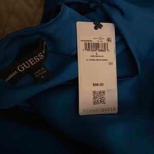 NEW WITH TAGS! GUESS - Size L Grecian Blue Yonna Drape Dress
